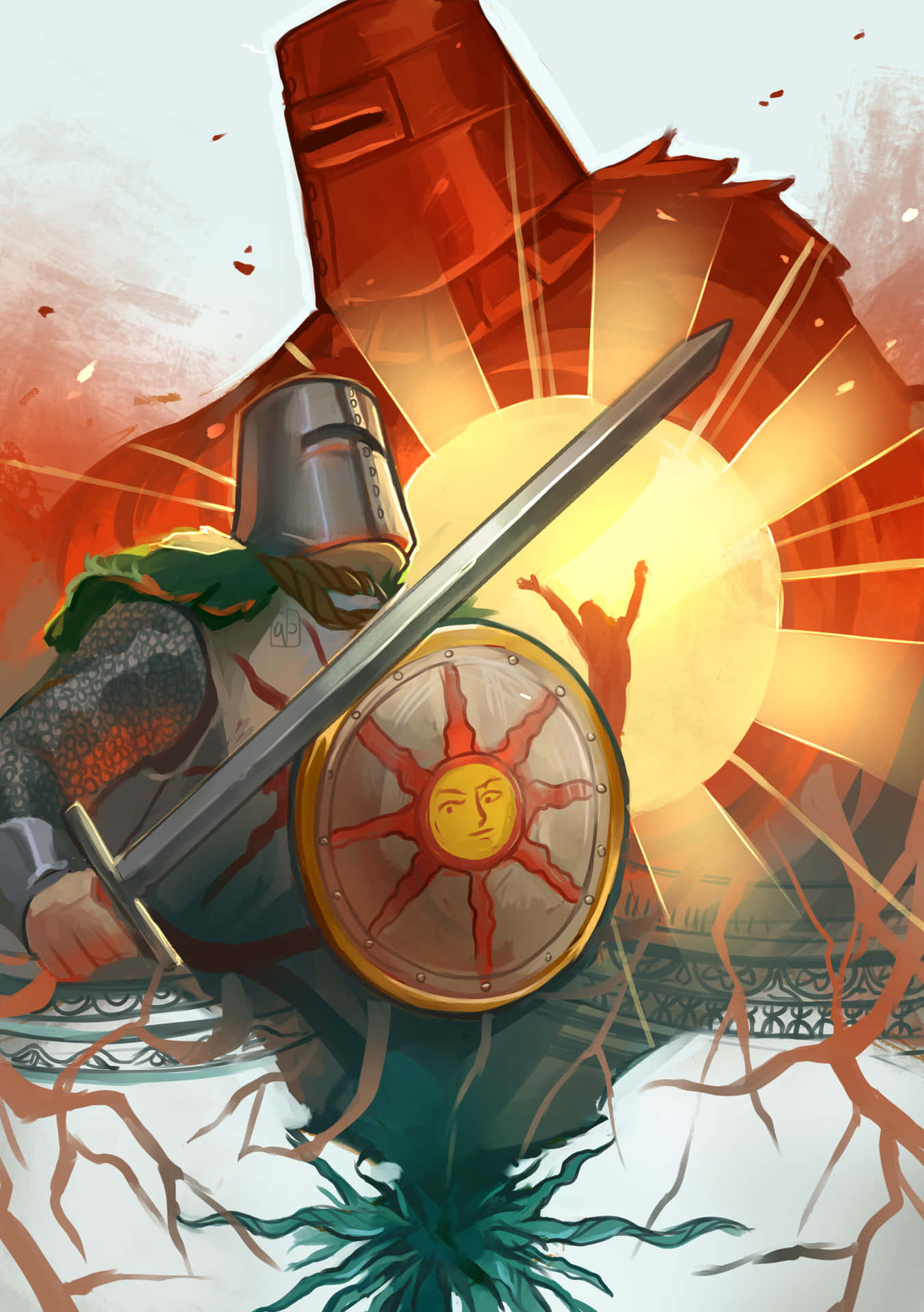 "O Solaire, the beloved Knight of Sunlight." Wallpaper