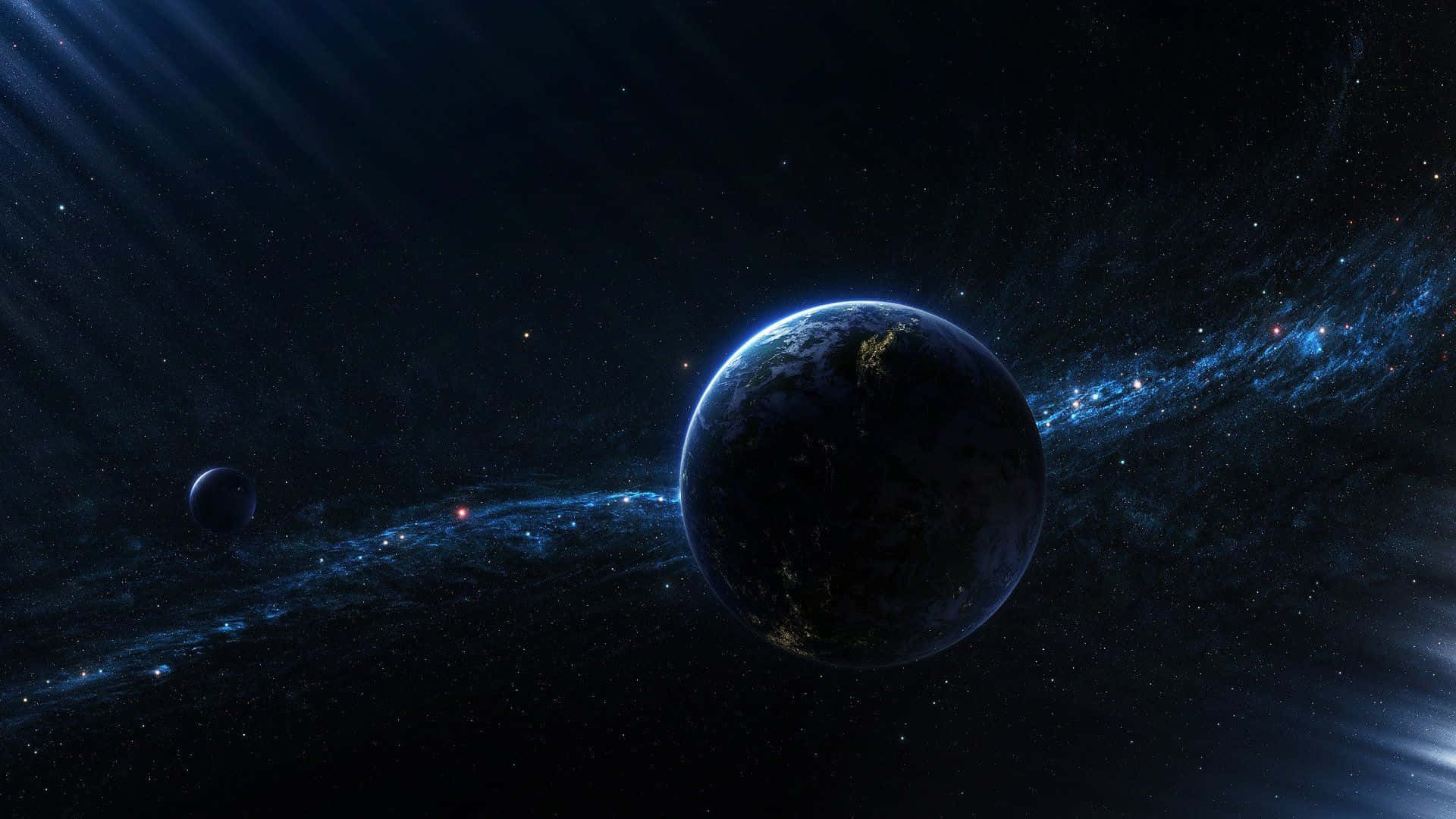 Planet Earth In Dark Space Wallpaper