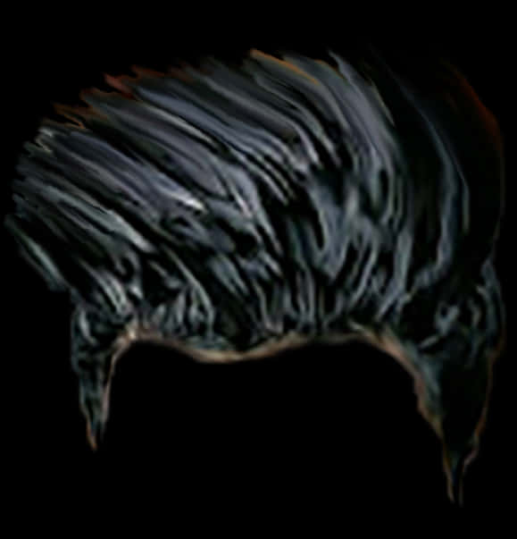 Dark Spiky Hairstyle Blurry Background PNG