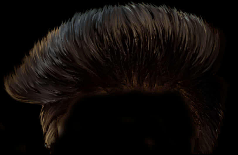 Dark Styled Pompadour Hairstyle PNG