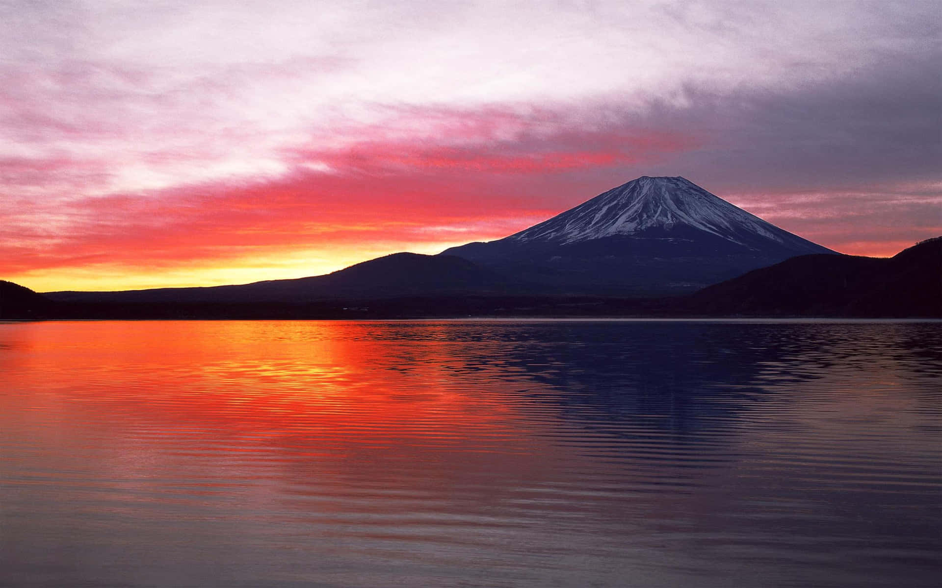 Dunklersonnenuntergang Am Fuji-san Wallpaper