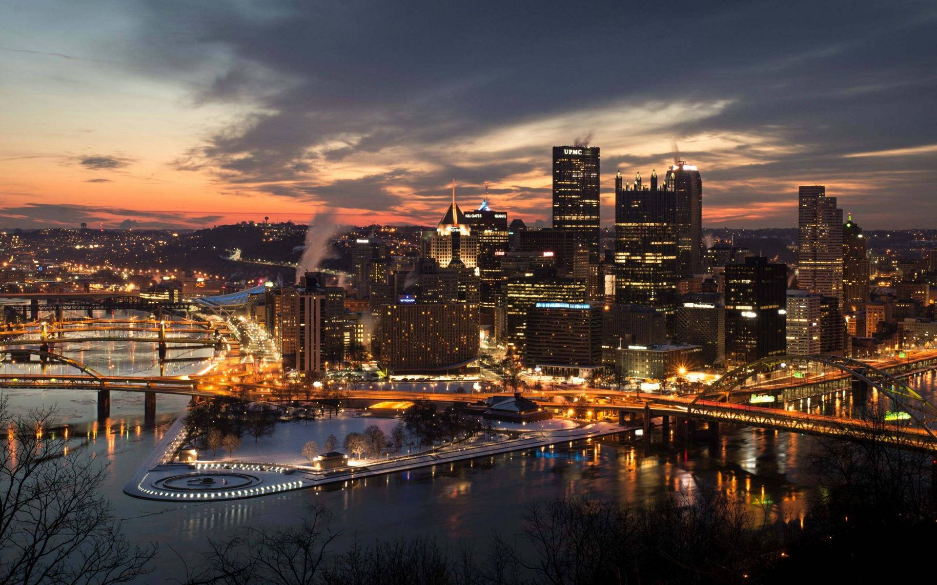 Dark Sunset Pittsburgh Background