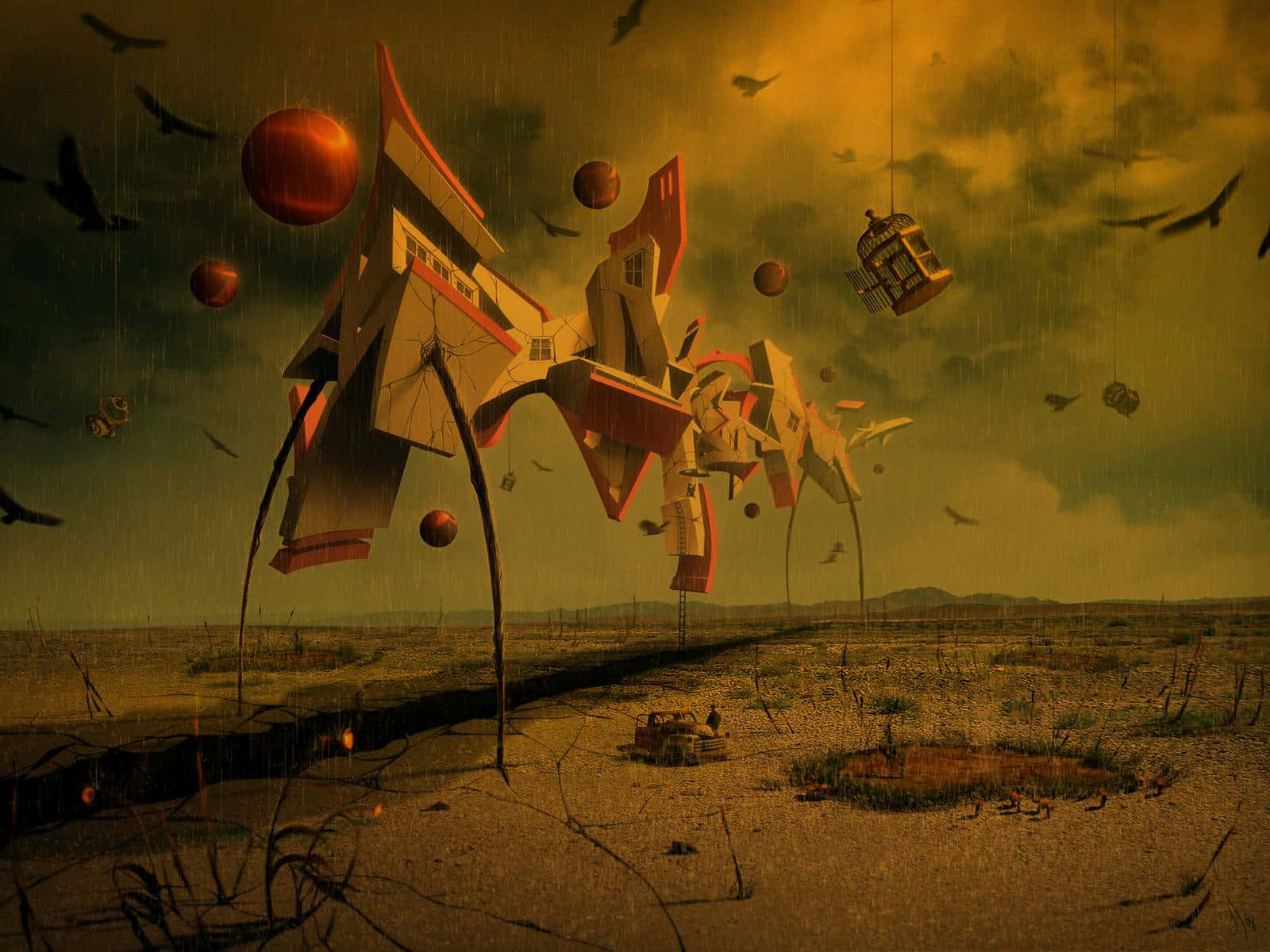 Dark Surrealism Unveiled in Artistic Imagery Wallpaper