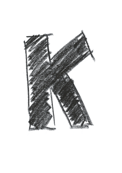 Dark Textured Letter Kon Black Background PNG