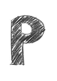 Dark Textured Letter P PNG