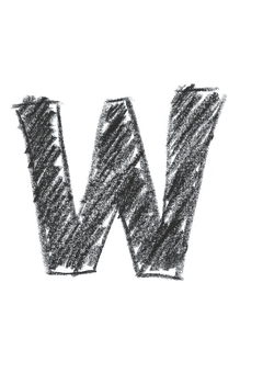 Dark Textured Letter W PNG