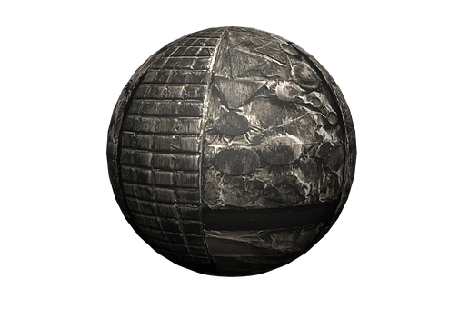 Dark Textured Sphere3 D Render PNG