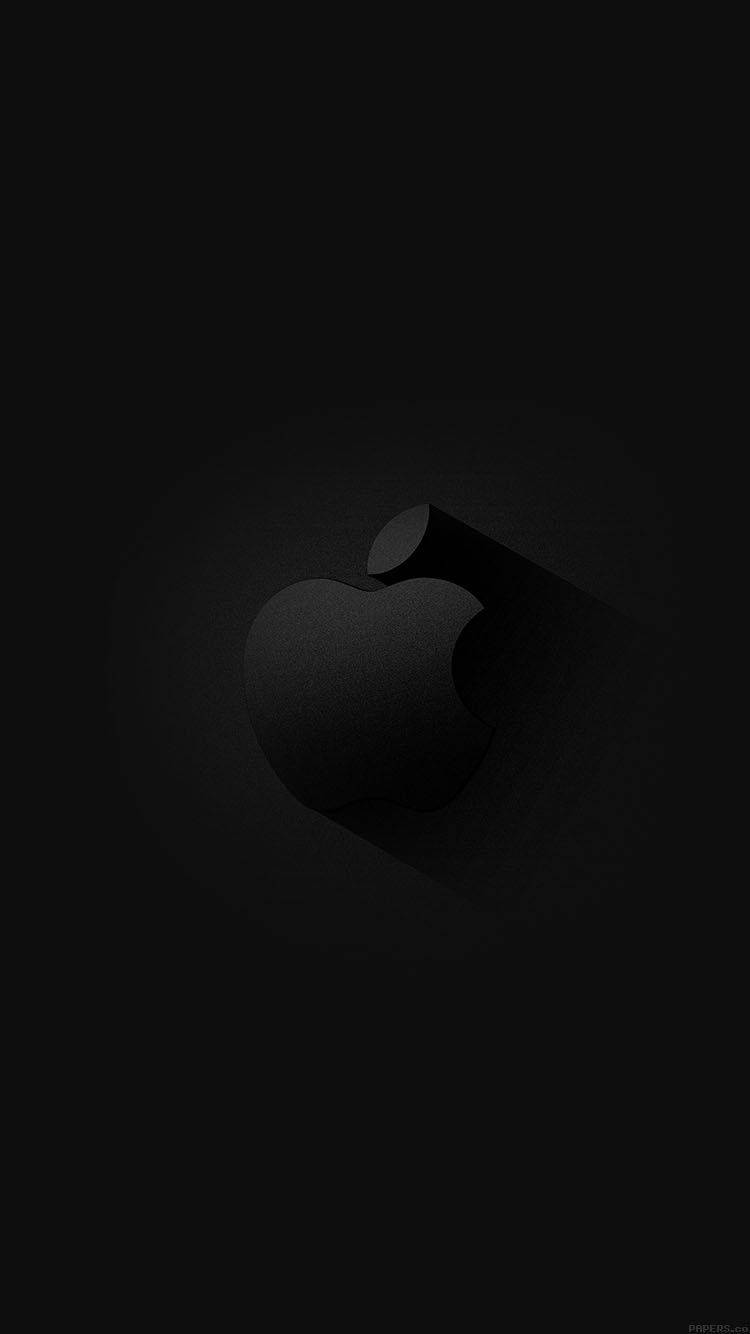 Go dark with the sleek Apple logo Wallpaper