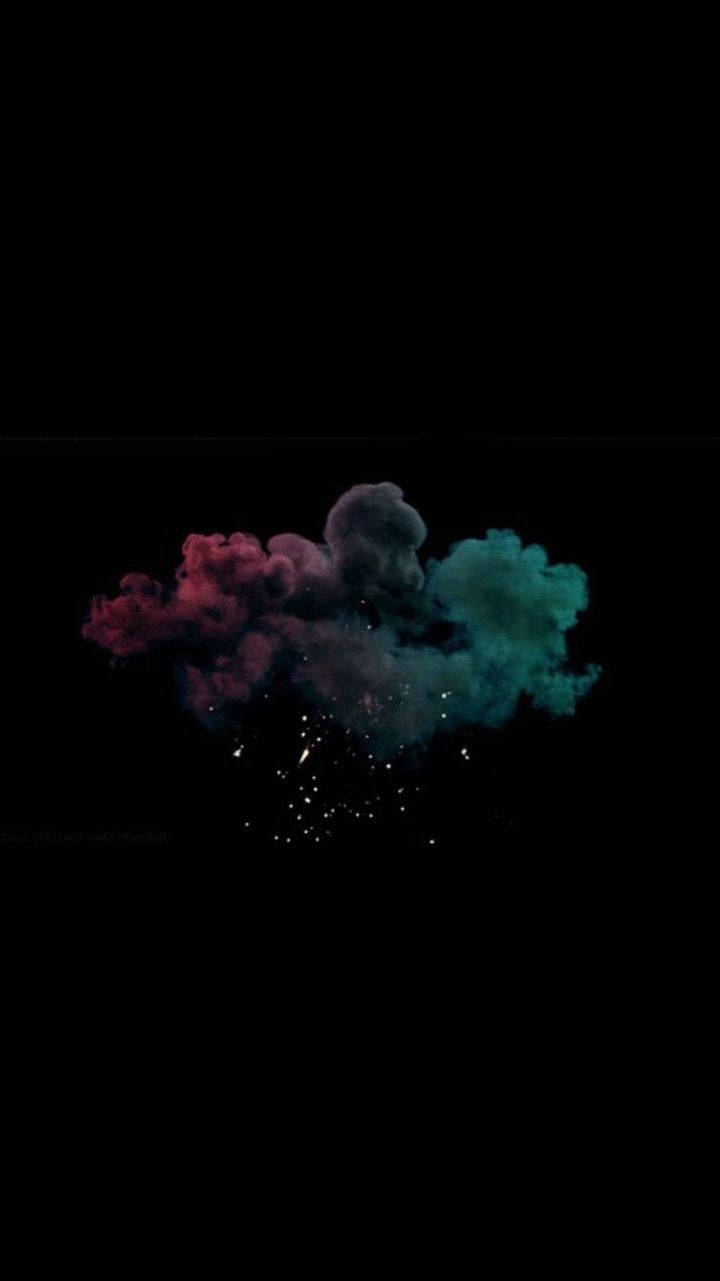 Dark Theme Colored Smoke Cloud Wallpaper