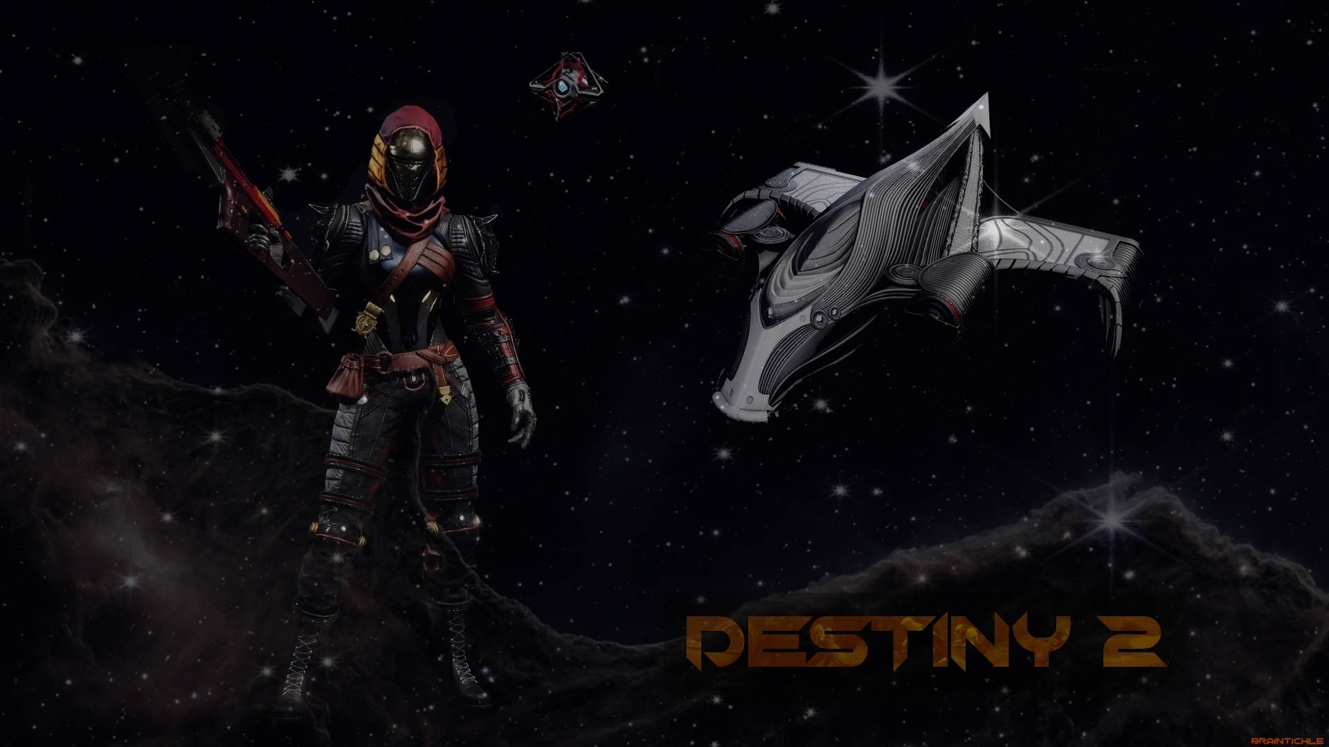 Dark Theme Destiny 2 Space Sci Fi Game Wallpaper