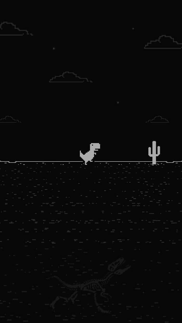 Dark Theme No Internet Dinosaur Game Wallpaper