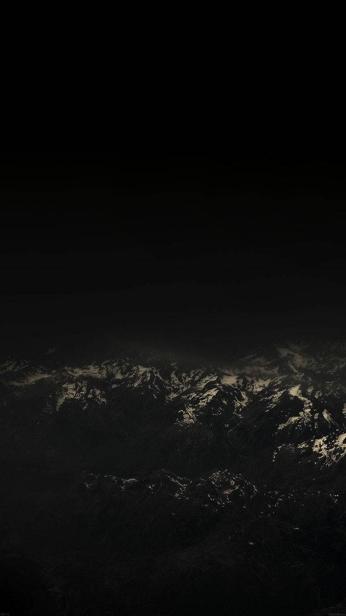 Dark Theme Snowy Mountains At Night Wallpaper
