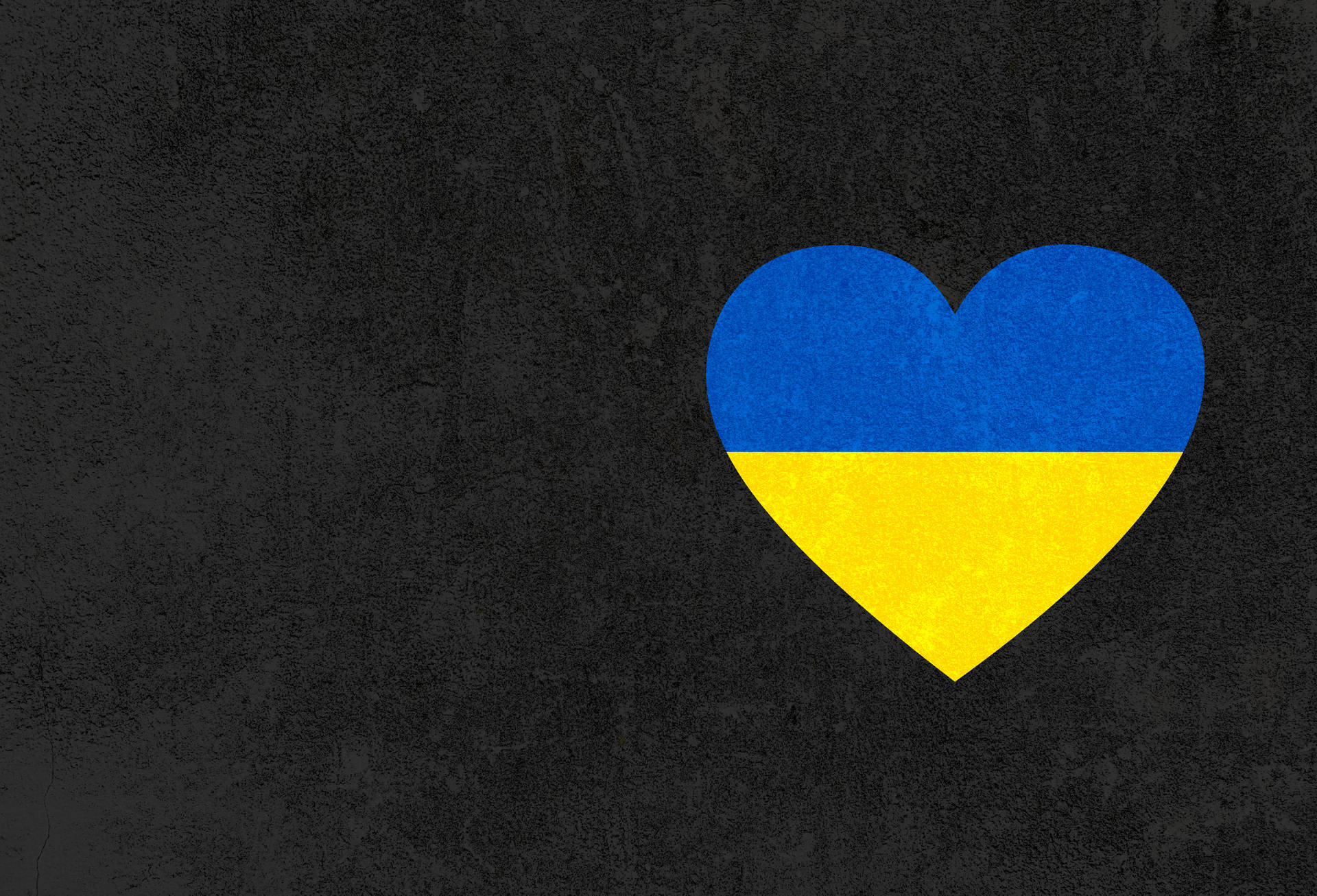 Dark Theme Ukraine Flag Heart Wallpaper