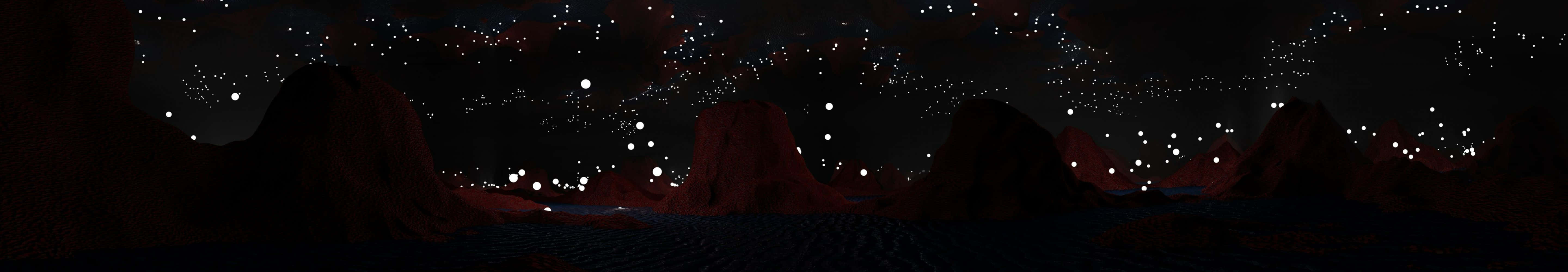 Montañasen La Noche Oscura - Triple Monitor. Fondo de pantalla