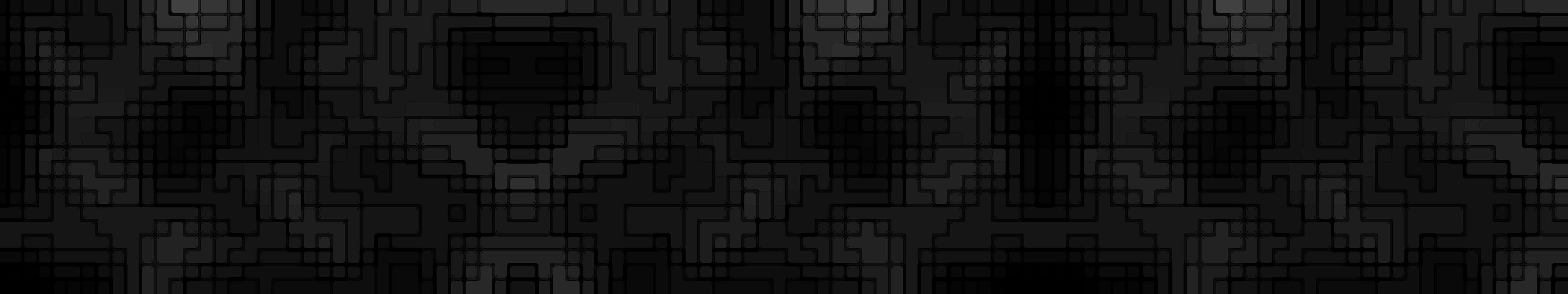 Geometrischesfenster Muster Dunkel Drei-monitor Wallpaper