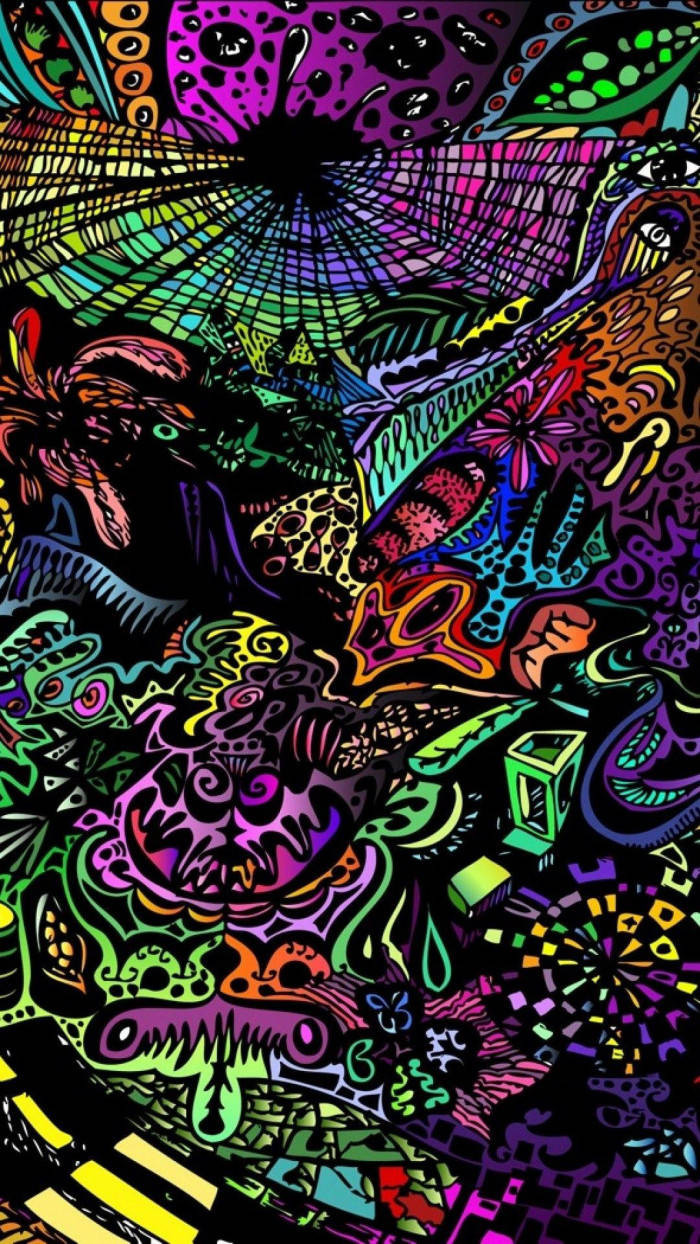 Dark Trippy Colorful Abstract