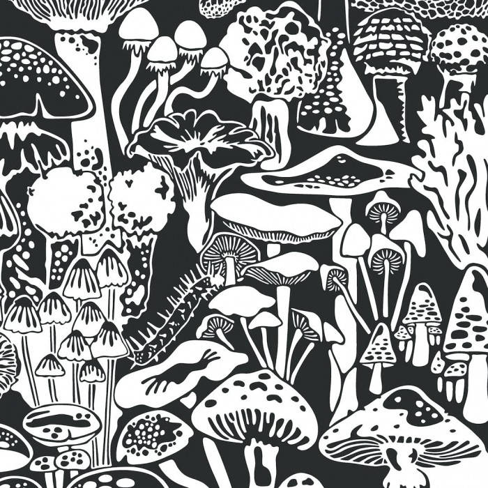 Dark Trippy Mushrooms Wallpaper