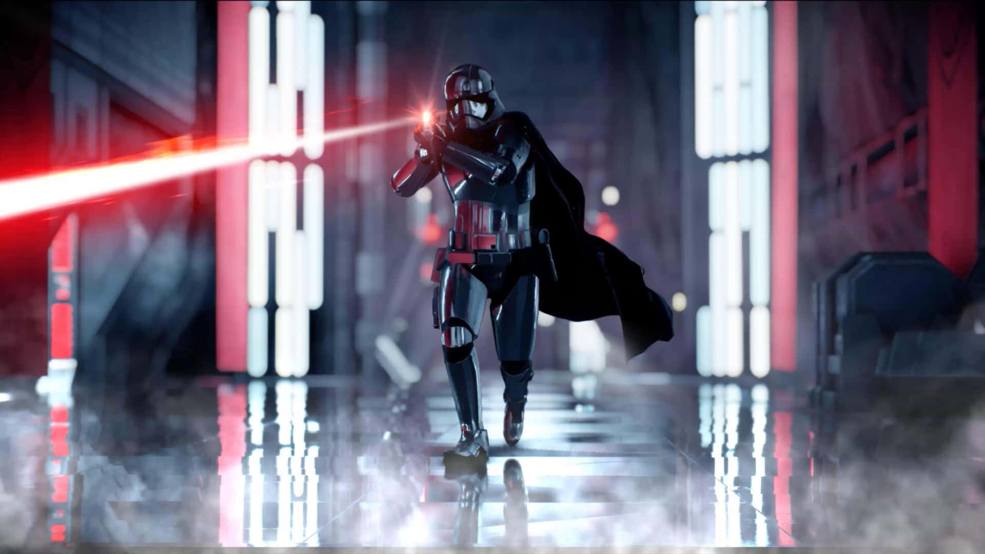 Dark Trooper Red Lightsaber Action4 K Wallpaper