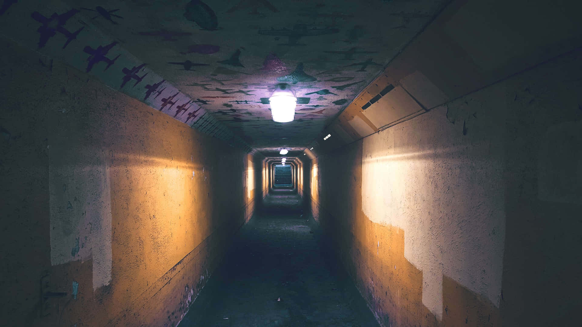 Mysterious Dark Underground Tunnel Wallpaper