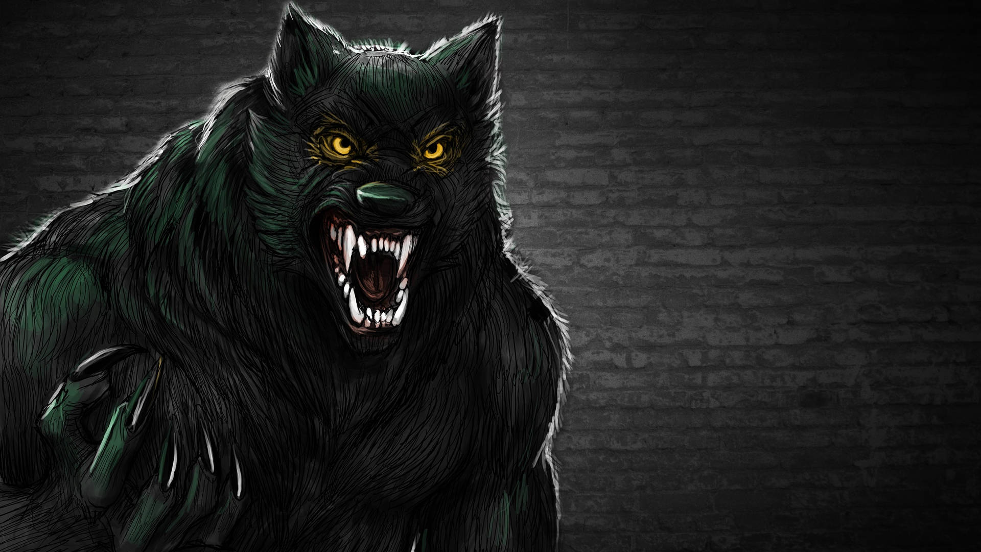 Dark Urban Werewolf Art Wallpaper