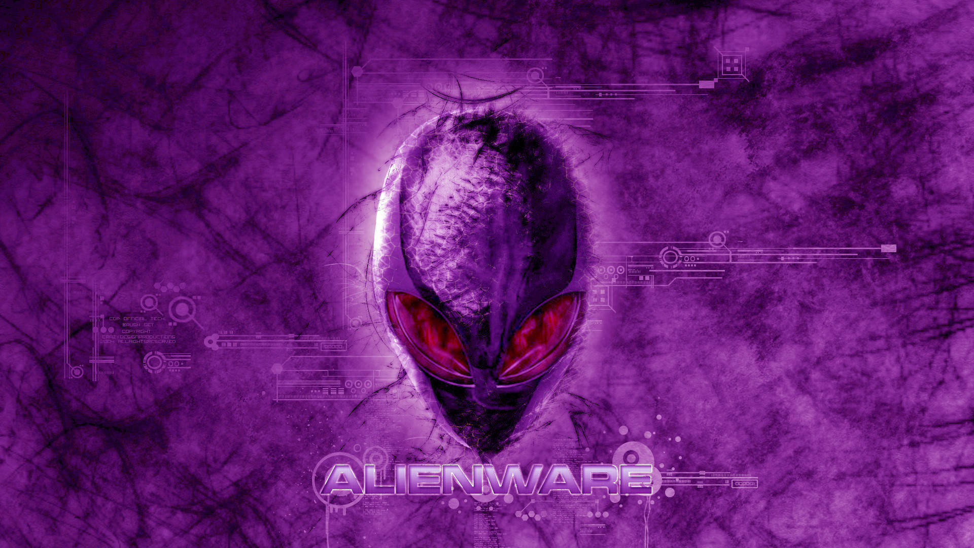 Mörktlila Alienware Logotyp Wallpaper