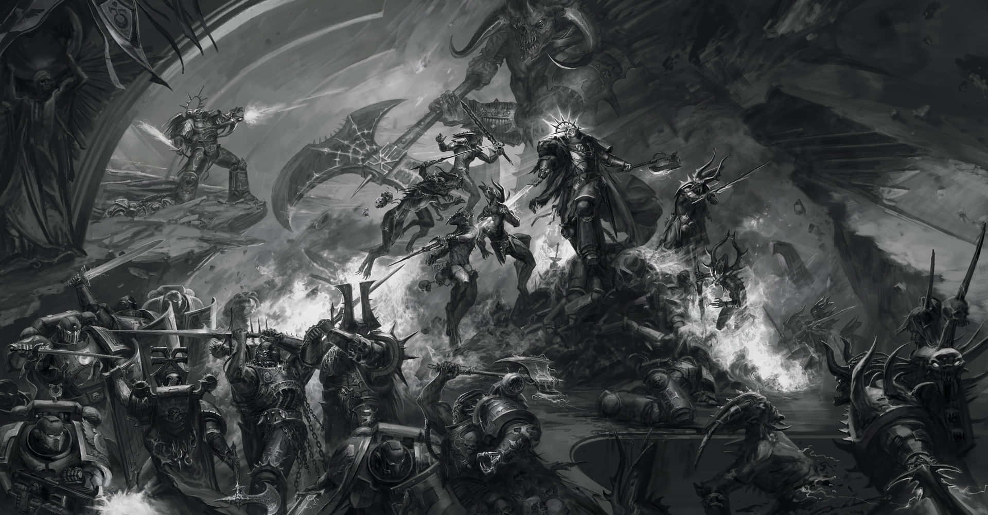 Intense Battlefield in Dark War Wallpaper