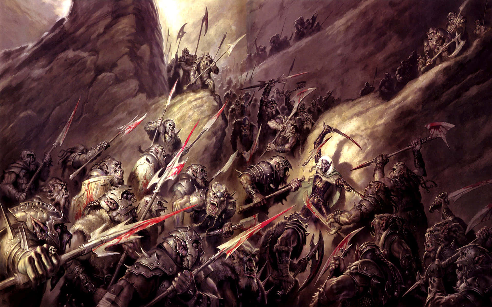 Epic Battle in the Dark Realm Wallpaper