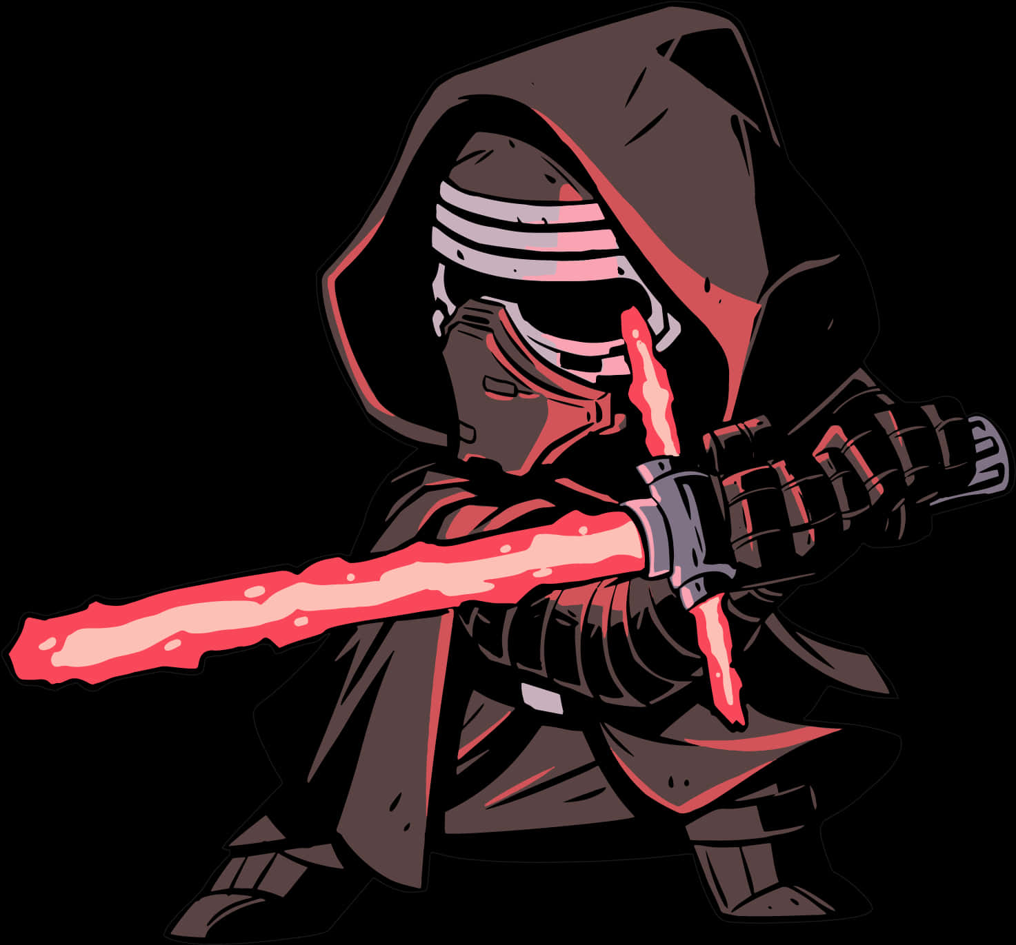 Dark Warrior With Lightsaber PNG