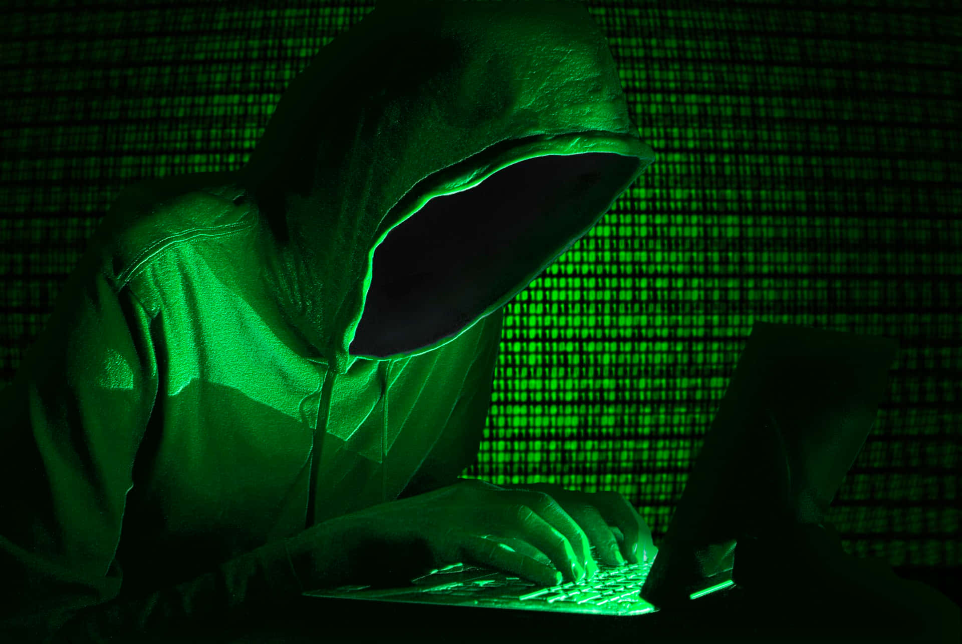 Imagende Una Habitación De Hacker Verde En La Dark Web.
