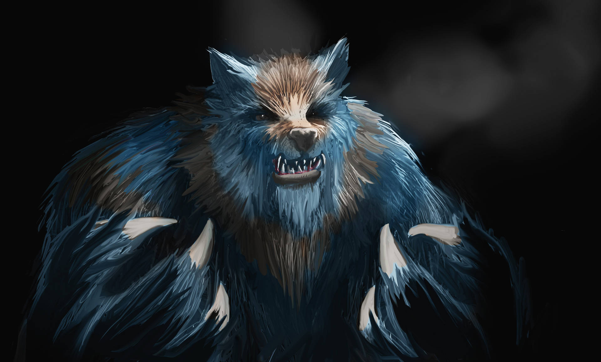 Dunkleswerwolf-porträtkunst Wallpaper