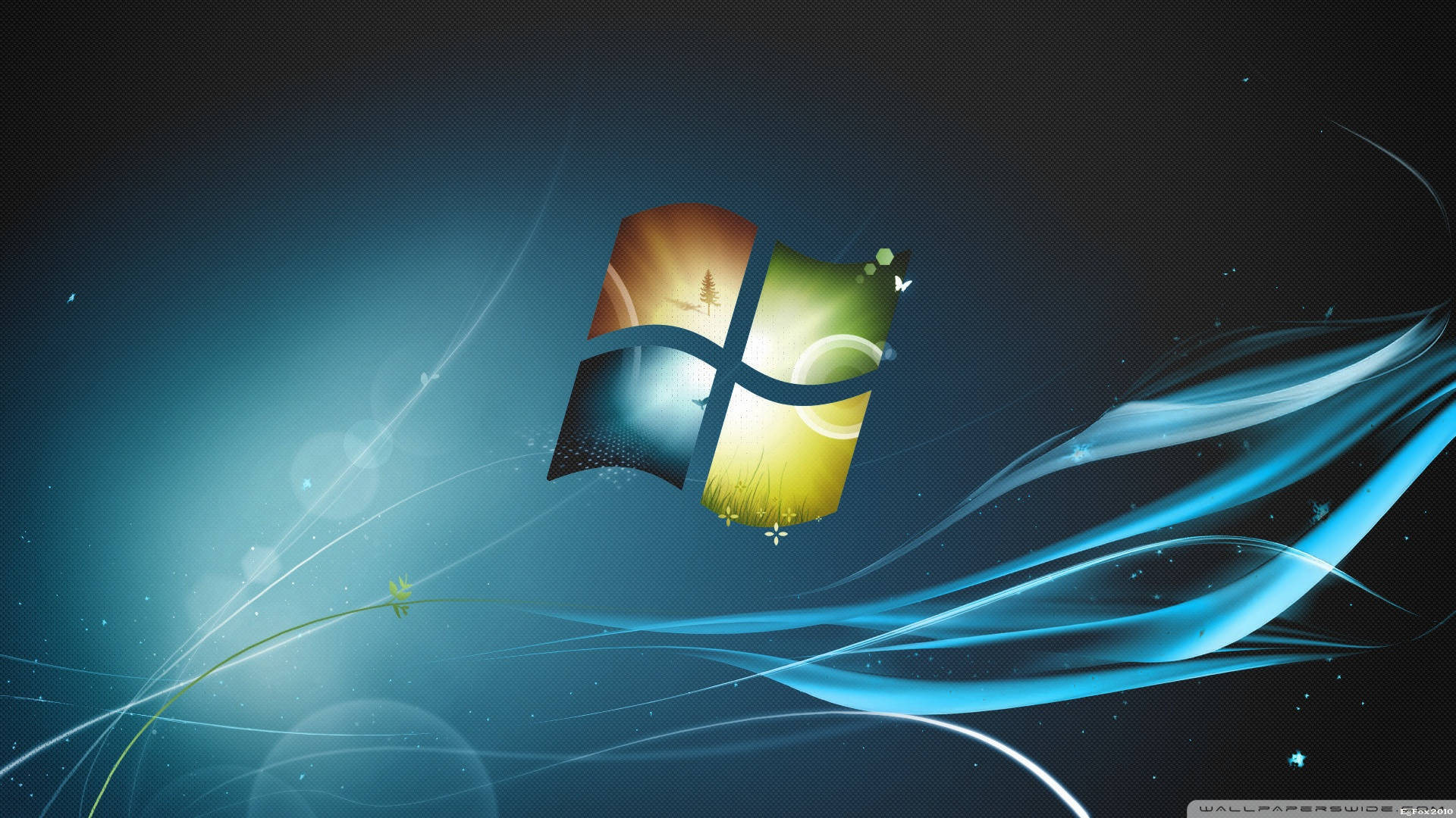 An Original Dark Logo for Windows 7 Wallpaper