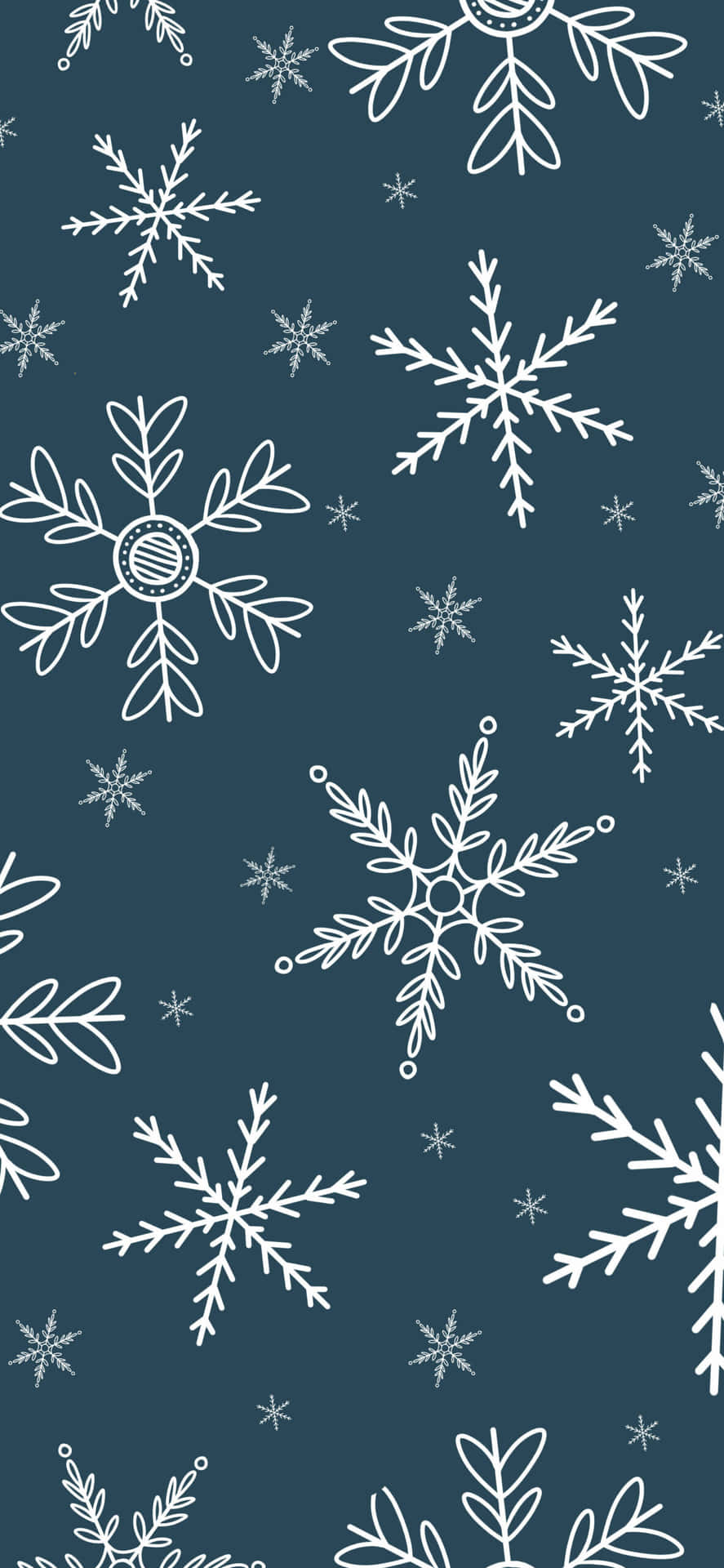 Dark Winter Snowflake Pattern Wallpaper