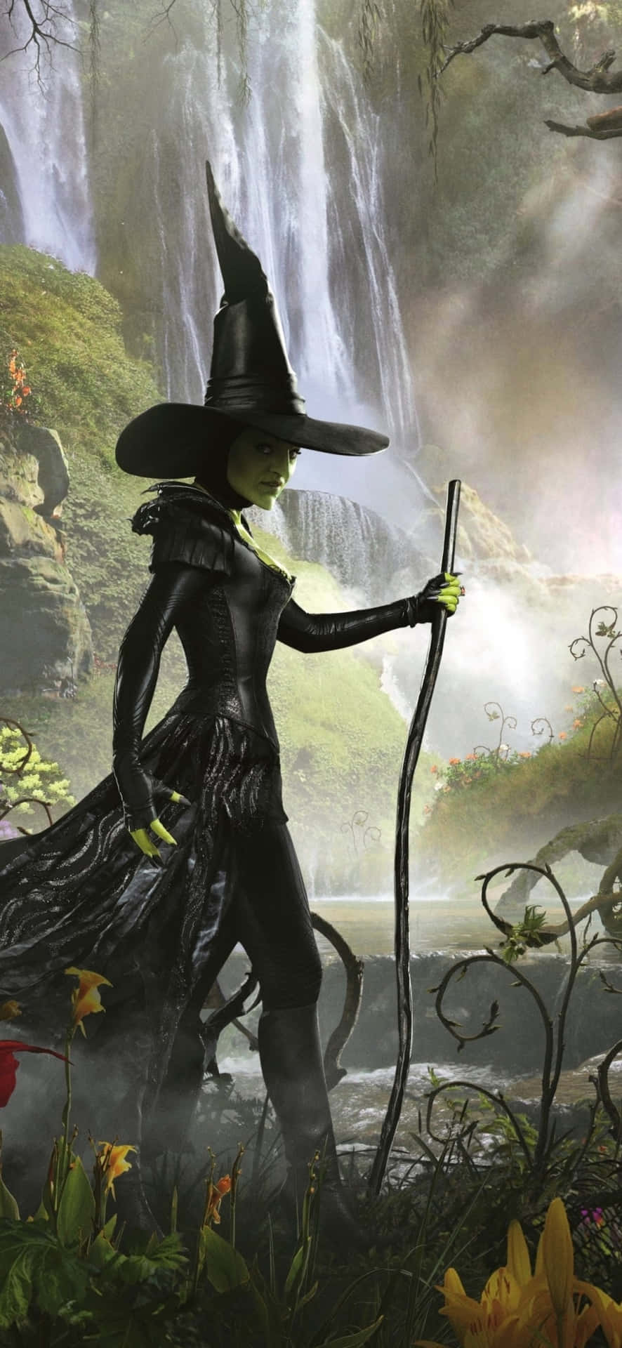 Caption: Enigmatic Dark Wizard Conjuring Magic in the Shadows Wallpaper