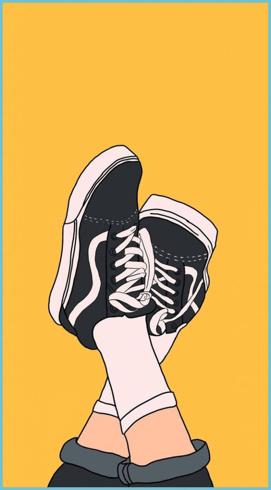 Dark Yellow Cartoon Shoe Wallpaper