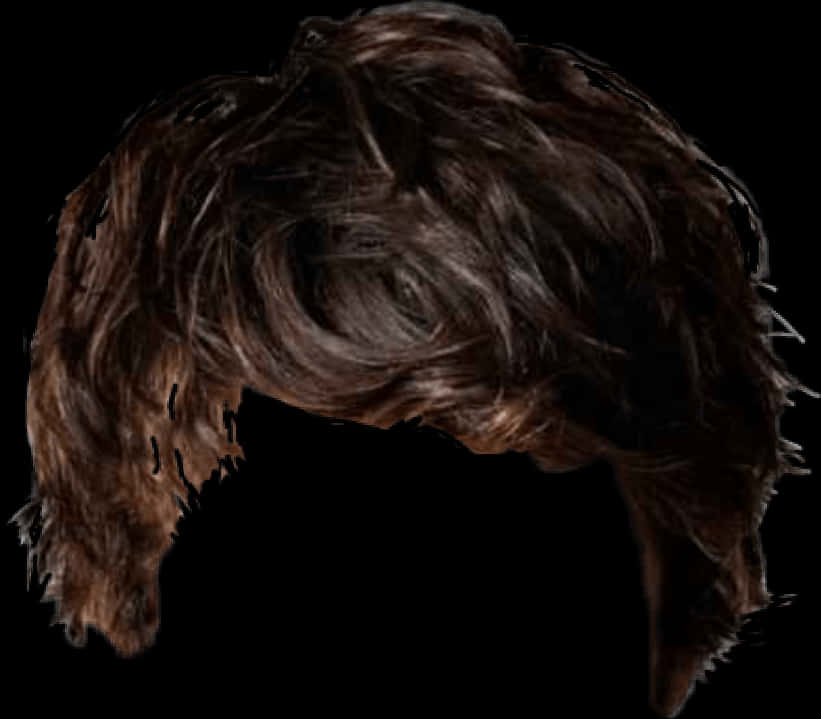 Dark_ Messy_ Hairstyle_ Cutout.png PNG