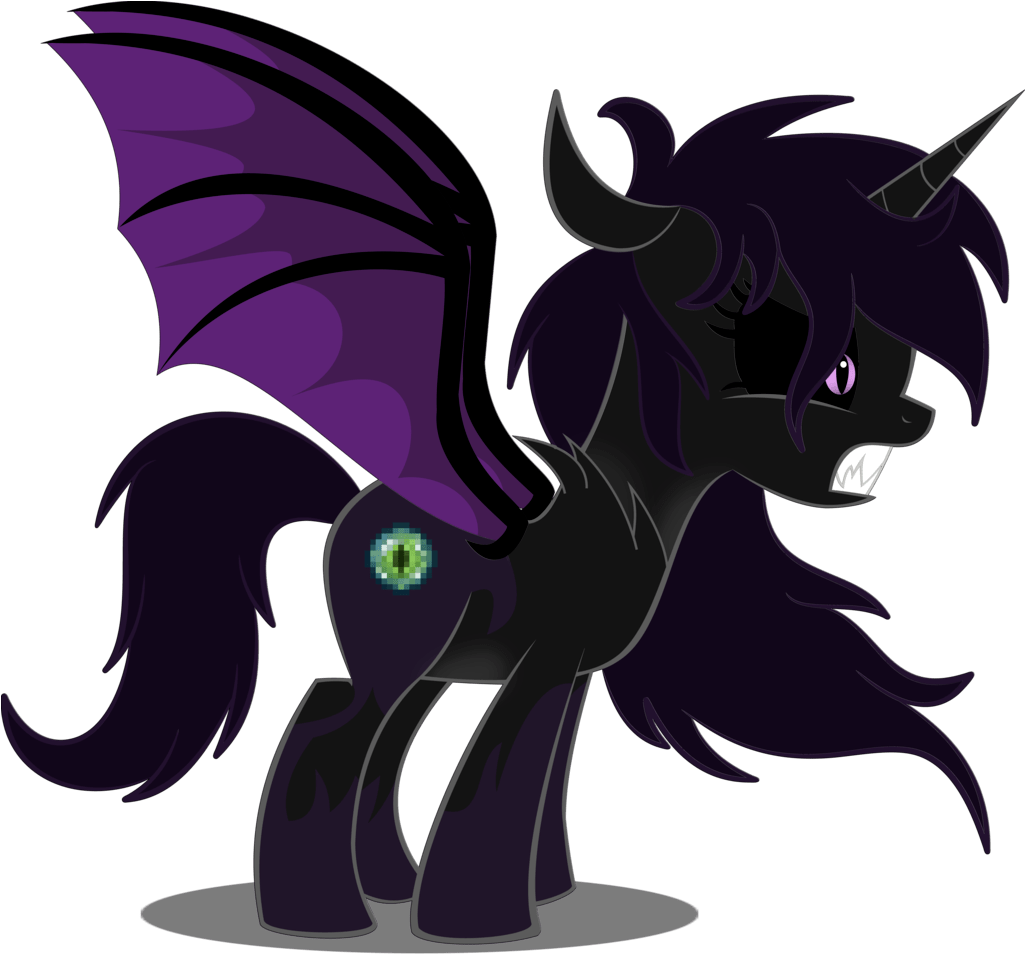 Dark_ Unicorn_with_ Dragon_ Wings_ Vector PNG
