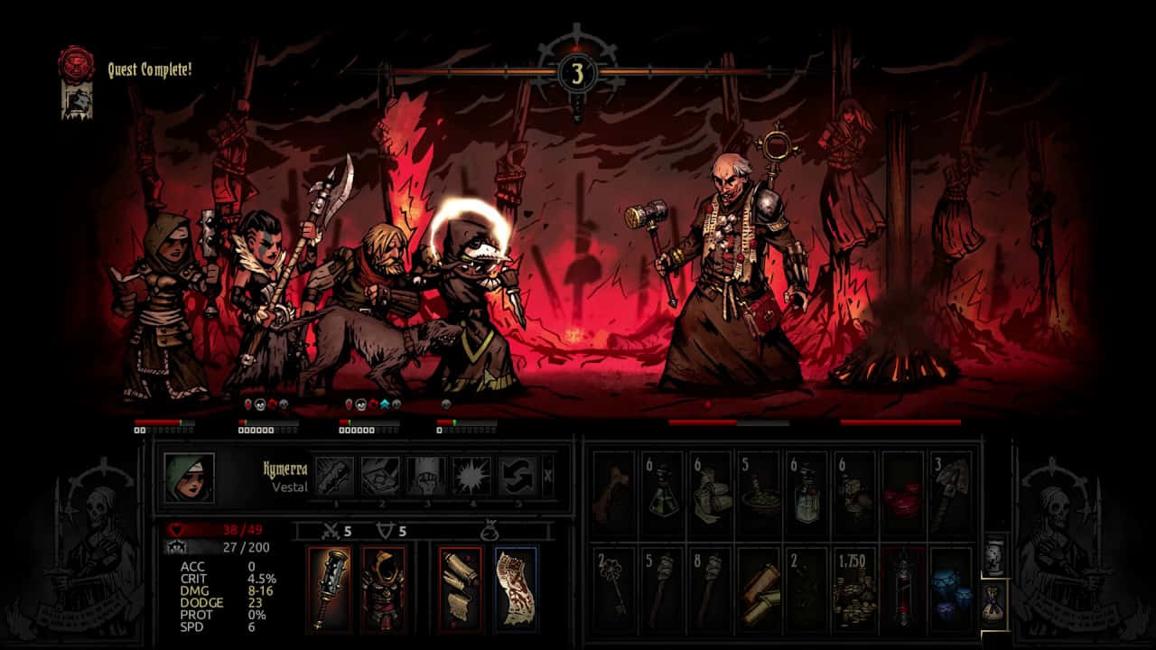 Darkest Dungeon Battle Scene Wallpaper