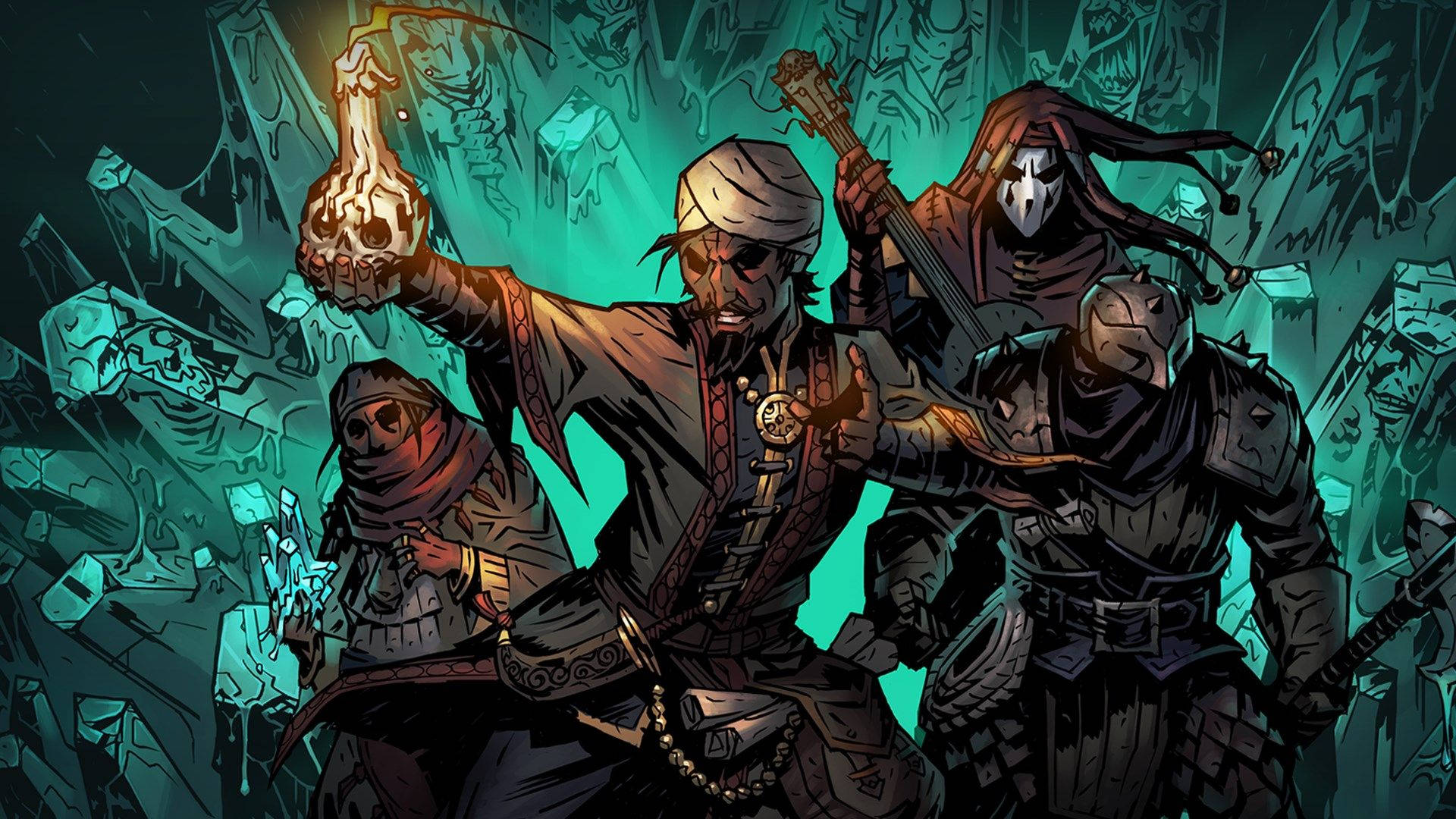 Face the endless onslaught of the Color of Madness in Darkest Dungeon. Wallpaper