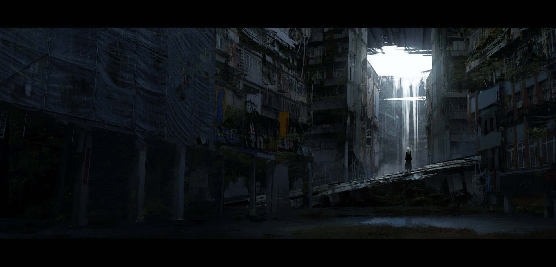 Darkness Over The Futuristic City Wallpaper