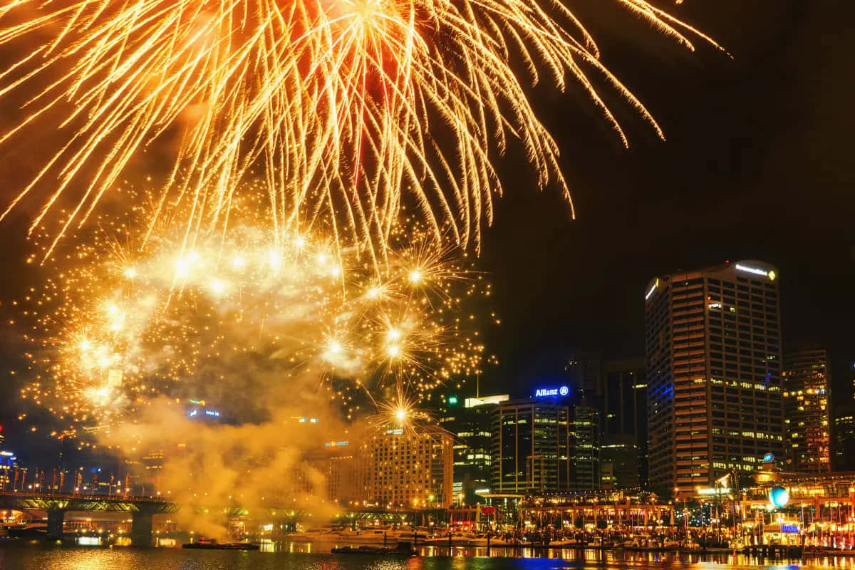 Darling Harbor Fireworks Display Sydney Wallpaper