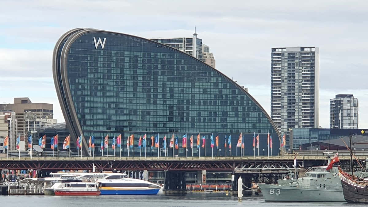 Darling Harbor Sydney W Hotel Waterfront Wallpaper