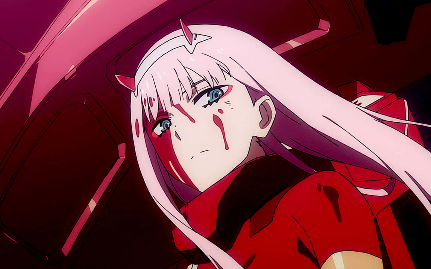 Two unlikely heroes, Hiro and Zero Two, fly into danger in the action-packed anime series Darling In The Franxx.
