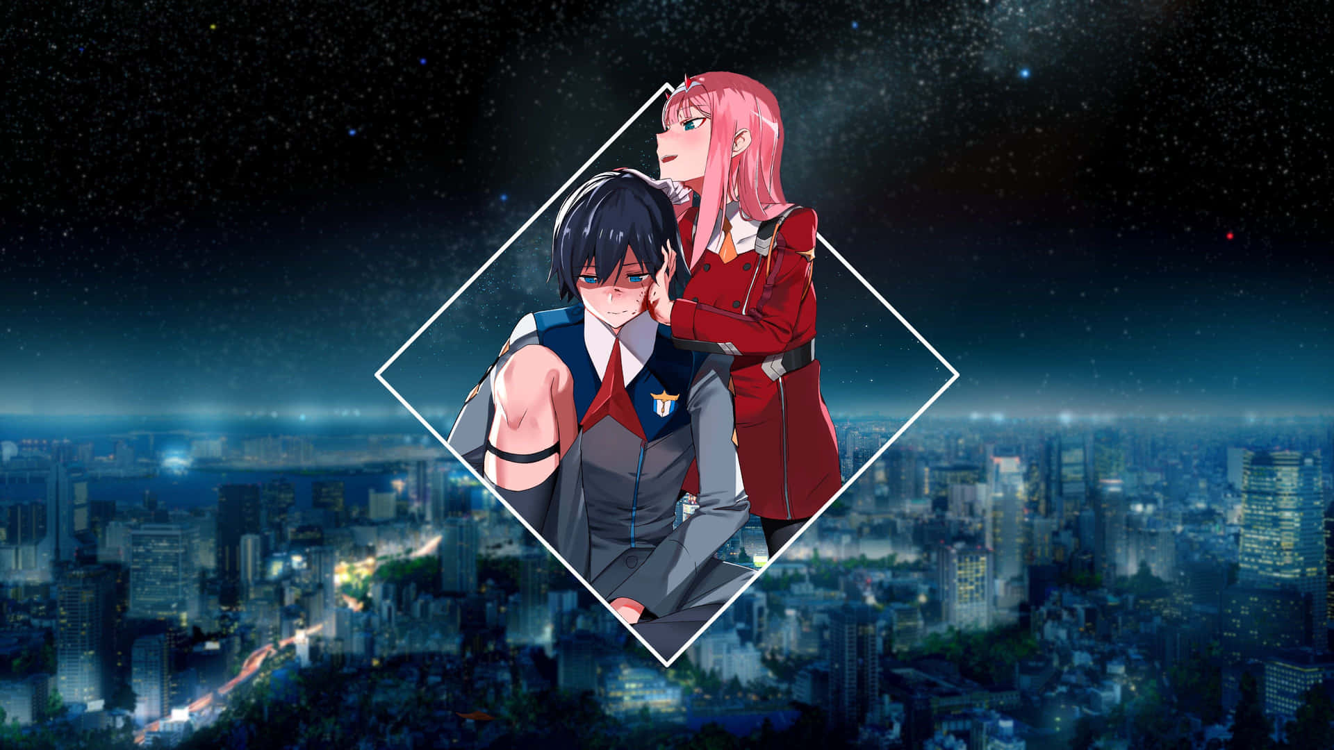 Iconic anime couple in Darling in the Franxx
