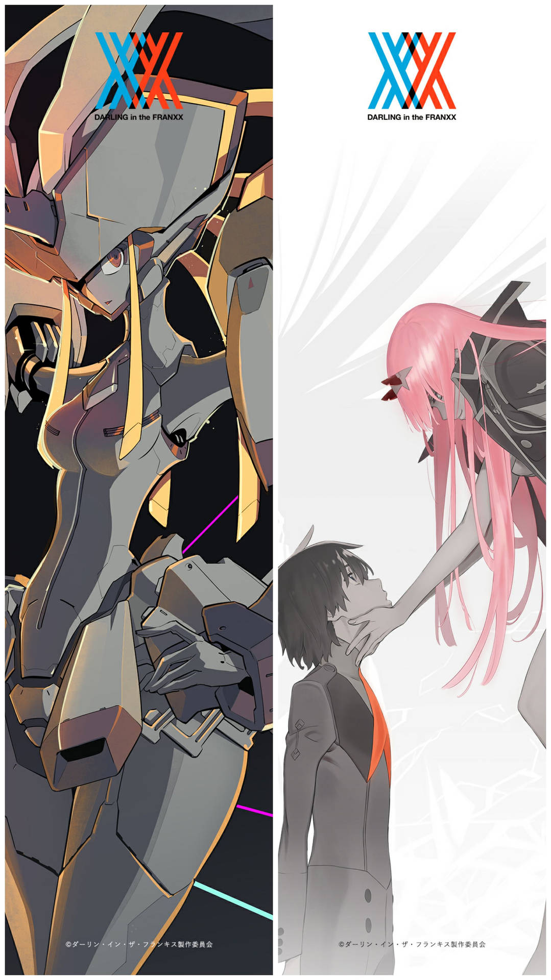Hiro and Zero Two of Darling In The Franxx Wallpaper