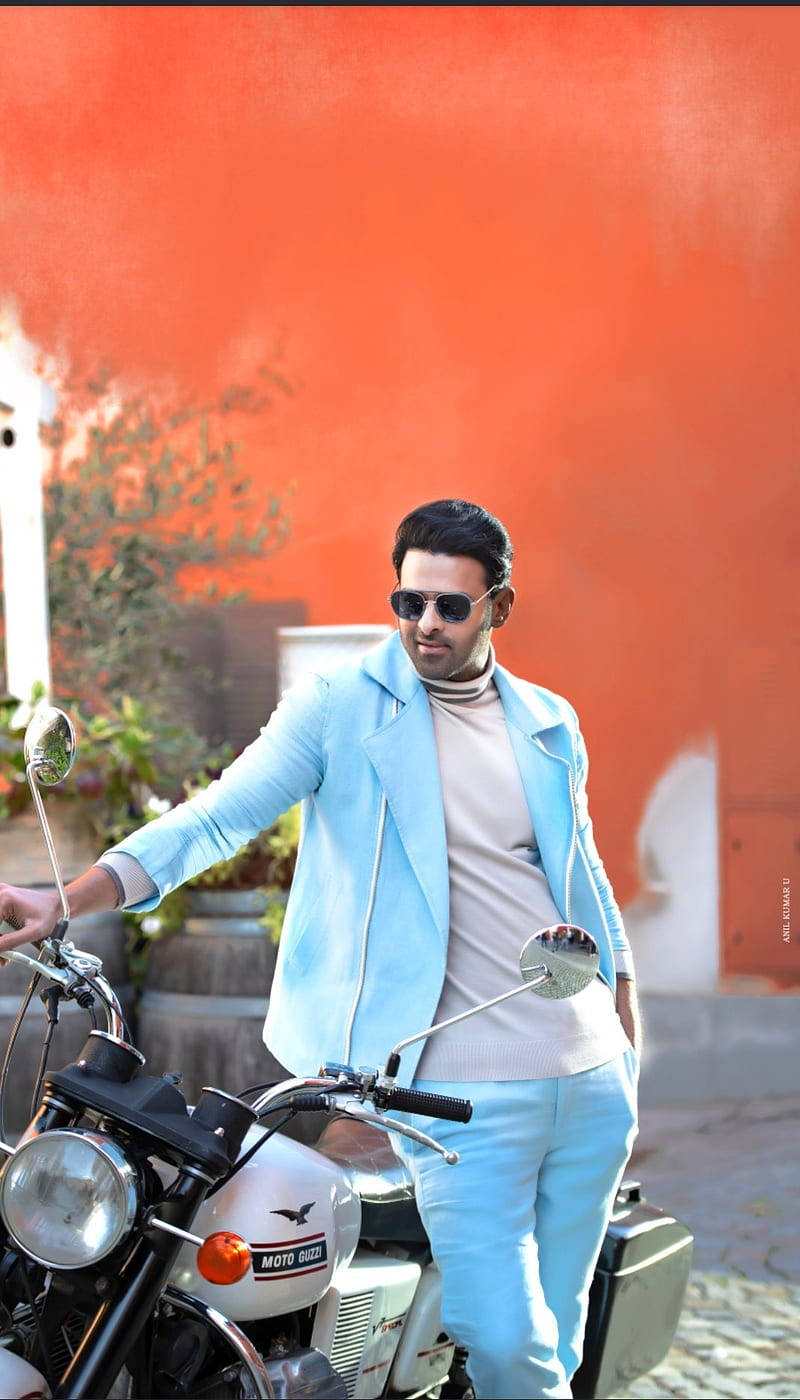 Darling Prabhas Movie Posed With Motorcycle