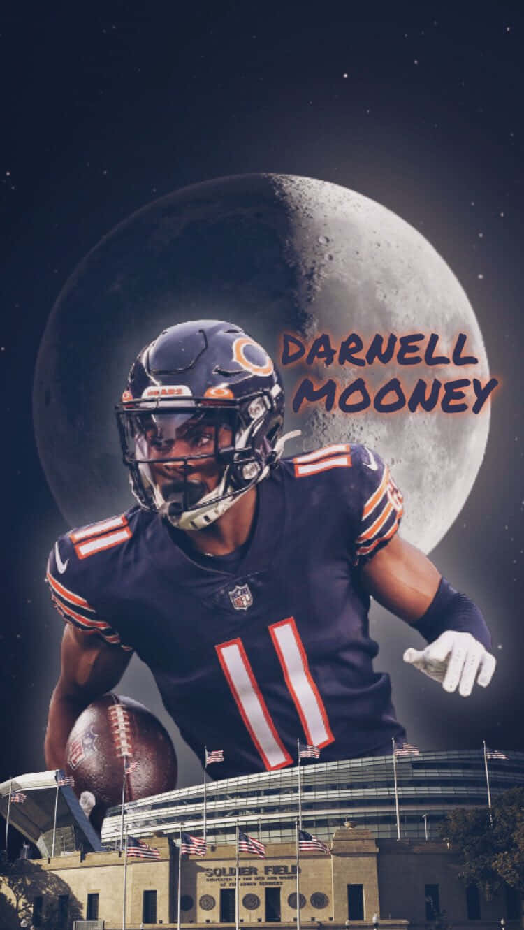 Darnell Mooney Chicago Bears Moonlight Poster Wallpaper