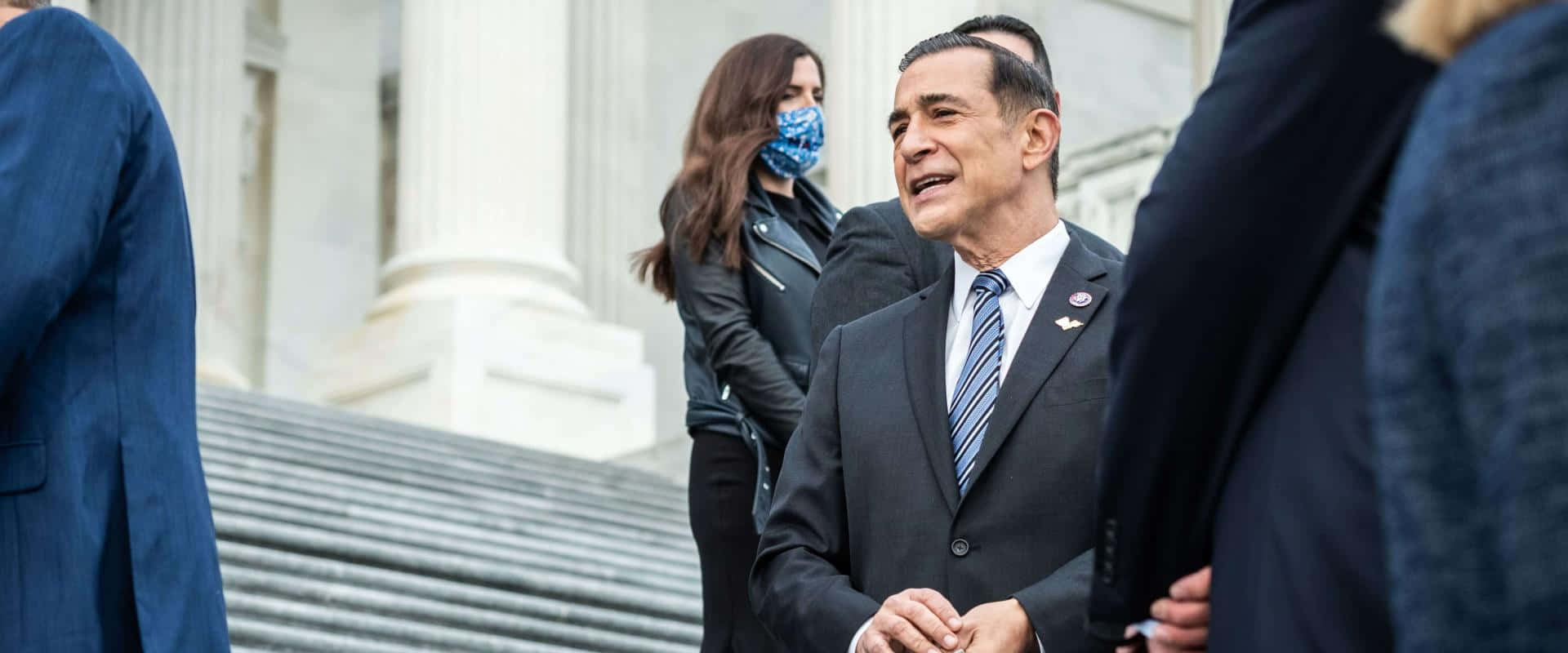 Darrell Issa Posing on the Steps of the U.S Capitol Building Wallpaper