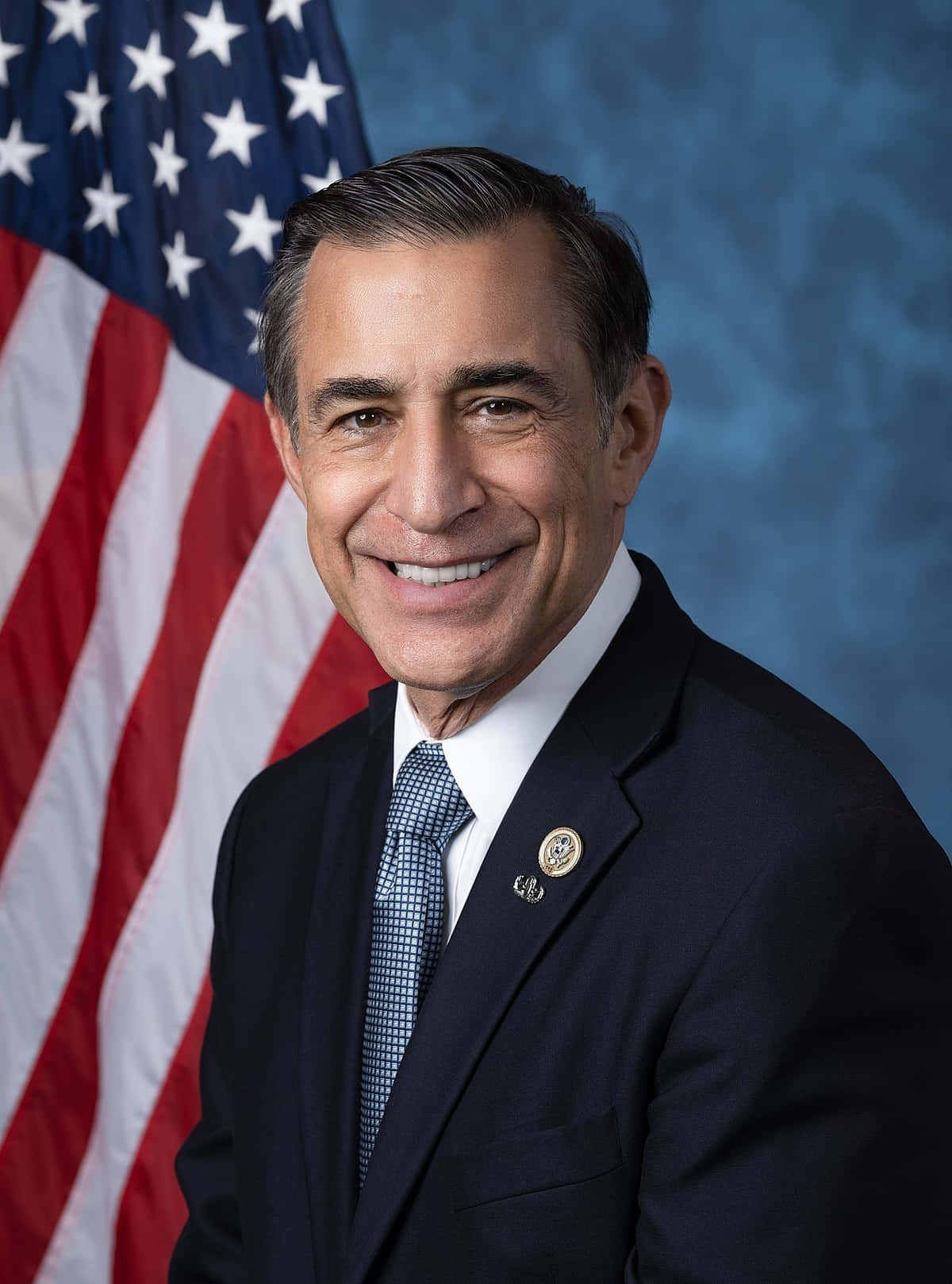 Darrell Issa Blue Backdrop With Flag Wallpaper