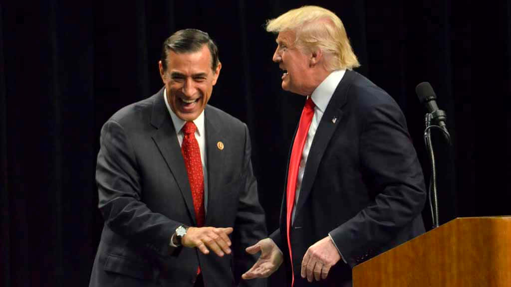 Darrell Issa Laughing With Donald Trump Wallpaper