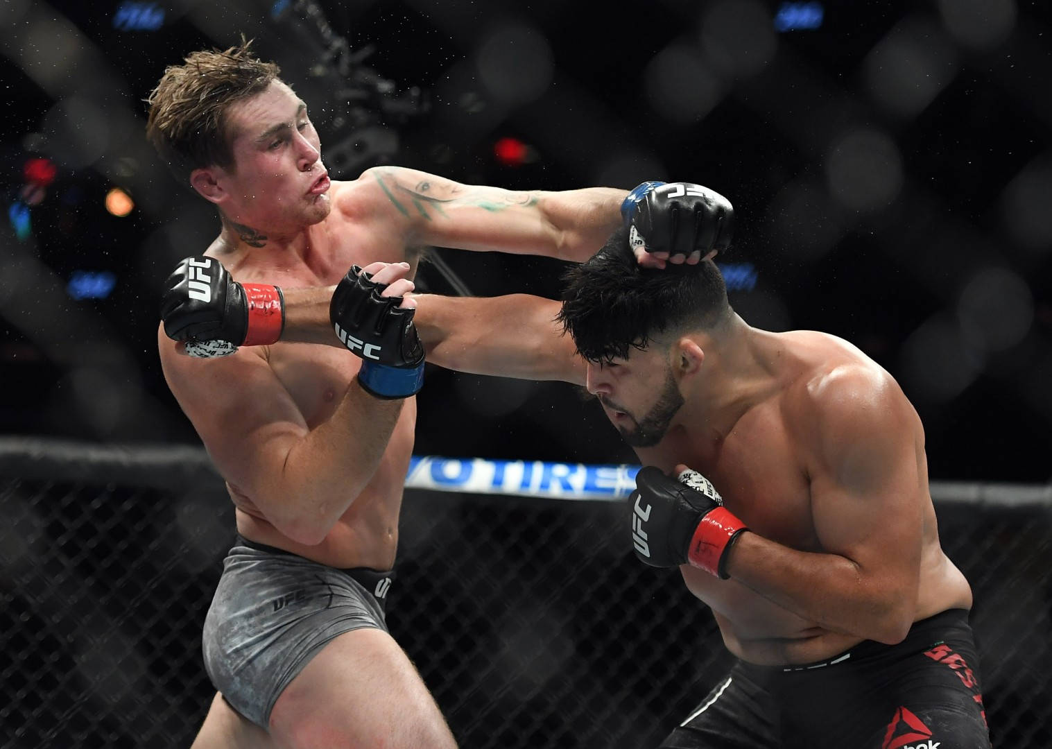 Astonished Darren Till in the middle of the fight Wallpaper